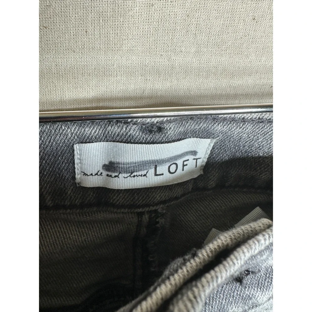 LOFT‎ Women's Gray The Kick Crop Denim Jeans Pants Size 12 / 31